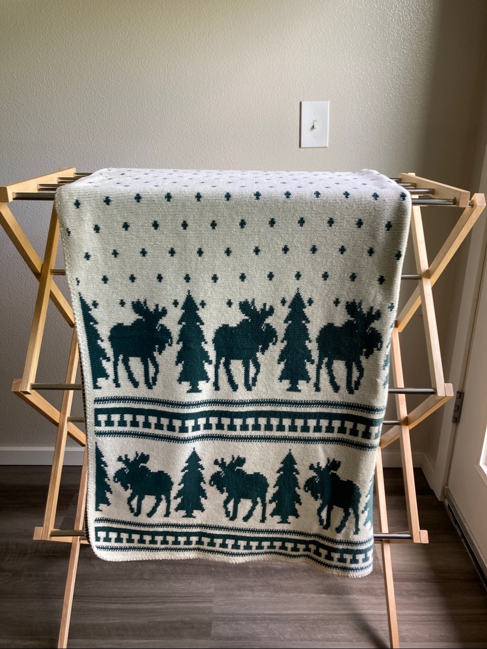Vintage Native America by Alps Moose Tree Design Cotton blanket reversible Throw - Picture 3 of 9